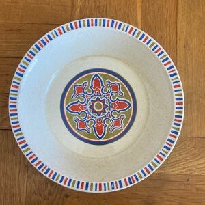 Vintage Brendan Erin stone from Ireland Cream Ceramic bowl witMulticolor Accents